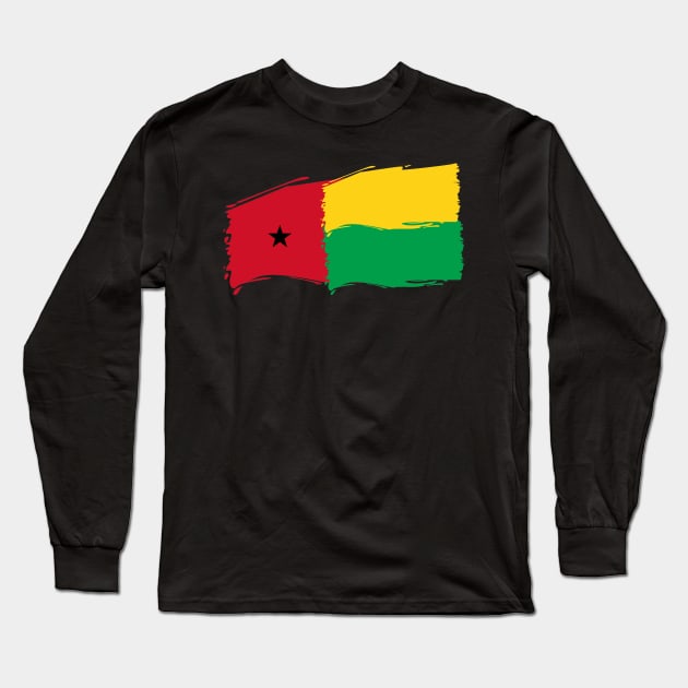 Guinea-Bissau painted flag Long Sleeve T-Shirt by Luso Store